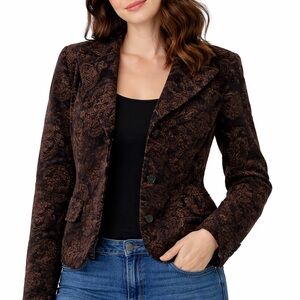 Lauren Ralph Lauren Brown Paisley Tailored Blazer Jacket